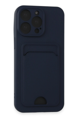 Newface iPhone 14 Pro Max Kılıf Kelvin Kartvizitli Silikon - Lacivert resmi