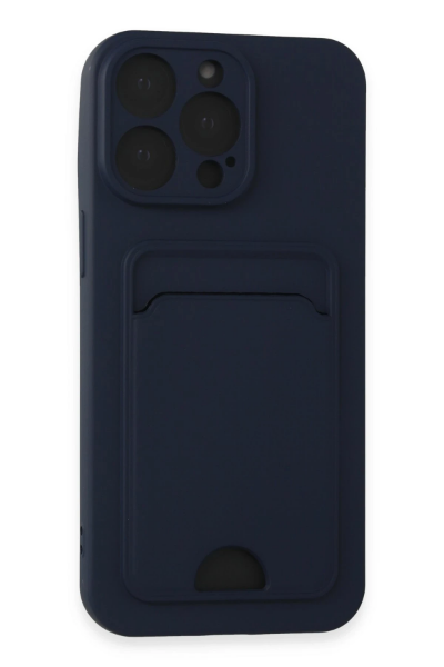 Newface iPhone 14 Pro Max Kılıf Kelvin Kartvizitli Silikon - Lacivert resmi