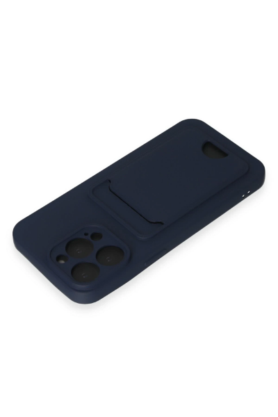 Newface iPhone 14 Pro Max Kılıf Kelvin Kartvizitli Silikon - Lacivert resmi