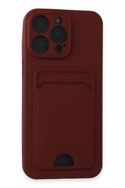 Newface iPhone 14 Pro Max Kılıf Kelvin Kartvizitli Silikon - Bordo resmi