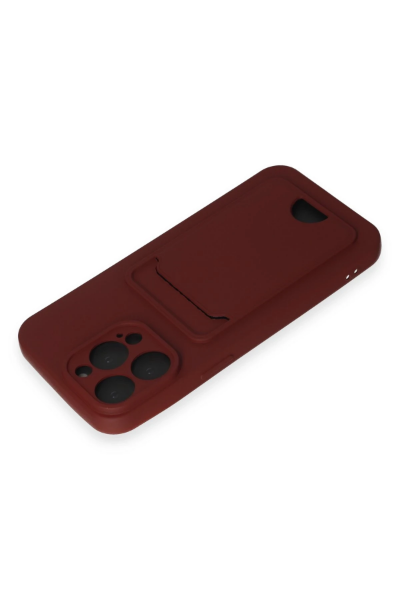 Newface iPhone 14 Pro Max Kılıf Kelvin Kartvizitli Silikon - Bordo resmi