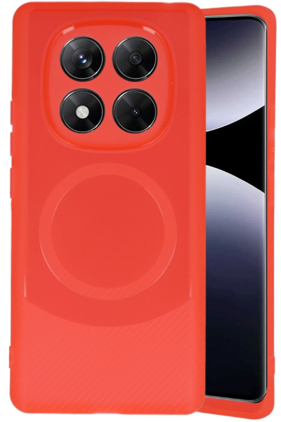 Newface Xiaomi Redmi Note 14 Pro 5G Kılıf Maya Karbon Kapak - Kırmızı resmi