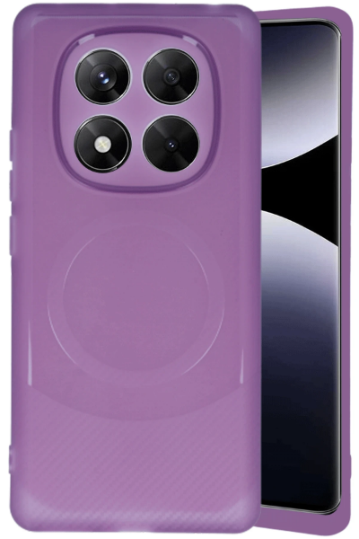 Newface Xiaomi Redmi Note 14 Pro 5G Kılıf Maya Karbon Kapak - Mürdüm resmi