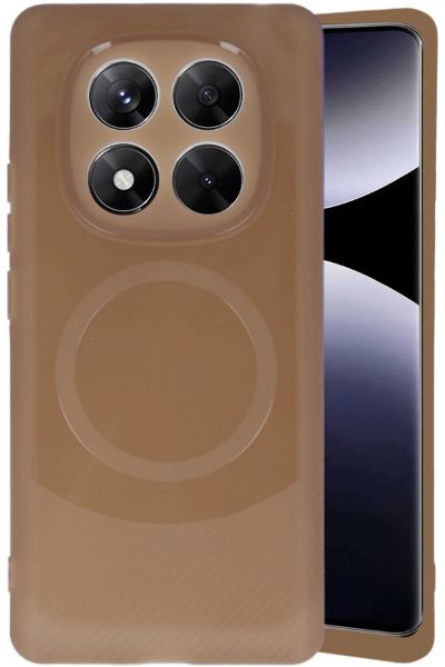 Newface Xiaomi Redmi Note 14 Pro 5G Kılıf Maya Karbon Kapak - Kahverengi resmi