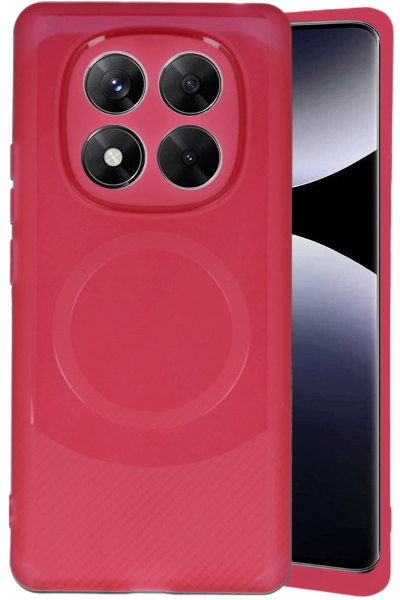 Newface Xiaomi Redmi Note 14 Pro 5G Kılıf Maya Karbon Kapak - Bordo resmi