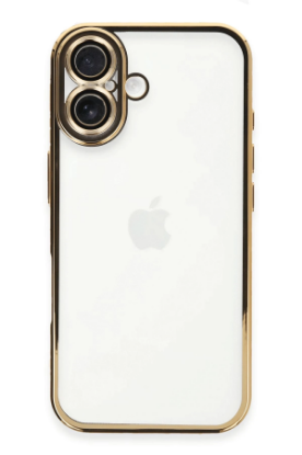 Newface iPhone 16 Kılıf Razer Lensli Silikon - Gold resmi