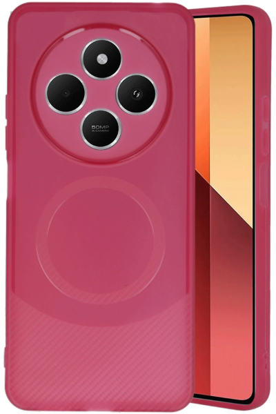 Newface Xiaomi Redmi 14C Kılıf Maya Karbon Kapak - Bordo resmi