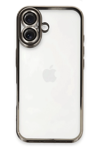 Newface iPhone 16 Kılıf Razer Lensli Silikon - Titanyum Gri resmi