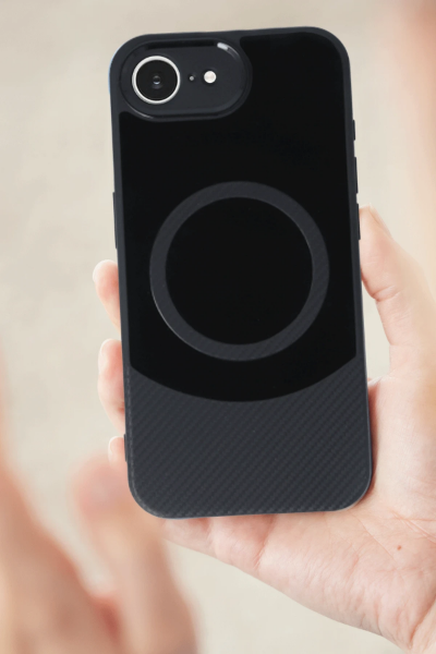 Newface iPhone 16E Kılıf Maya Karbon Kapak - Siyah resmi