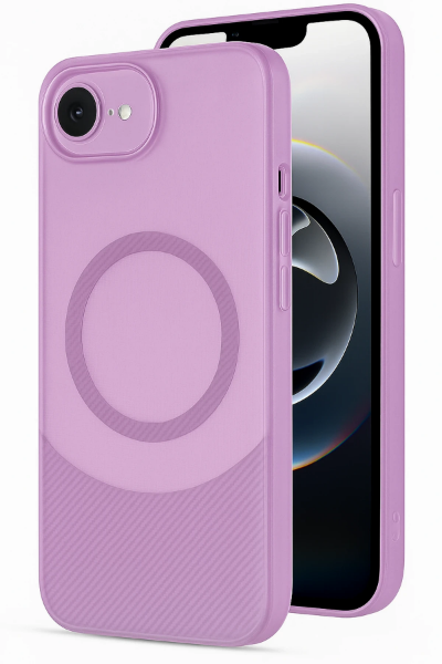 Newface iPhone 16E Kılıf Maya Karbon Kapak - Mürdüm resmi