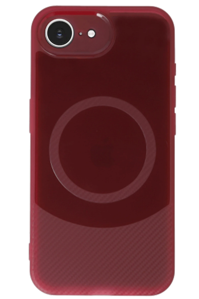 Newface iPhone 16E Kılıf Maya Karbon Kapak - Bordo resmi