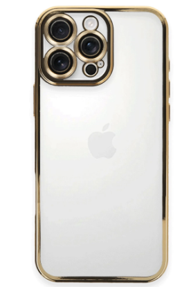 Newface iPhone 16 Pro Max Kılıf Razer Lensli Silikon - Gold resmi