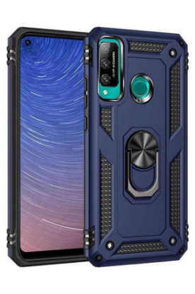 Newface Huawei P40 Lite E Kılıf Sofya Yüzüklü Silikon Kapak - Lacivert resmi