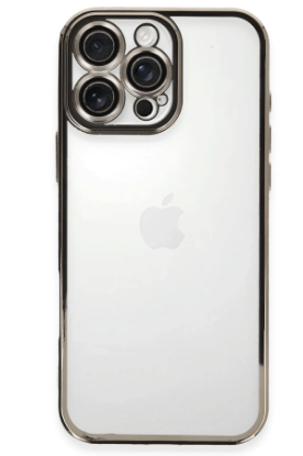 Newface iPhone 16 Pro Kılıf Razer Lensli Silikon - Titanyum Gri resmi