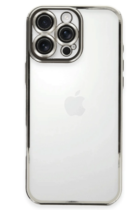 Newface iPhone 16 Pro Max Kılıf Razer Lensli Silikon - Gümüş resmi