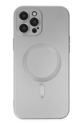 Newface iPhone 12 Pro Max Kılıf Moshi Lens Magneticsafe Silikon - Gümüş resmi