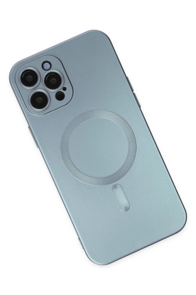 Newface iPhone 12 Pro Max Kılıf Moshi Lens Magneticsafe Silikon - Sierra Blue resmi
