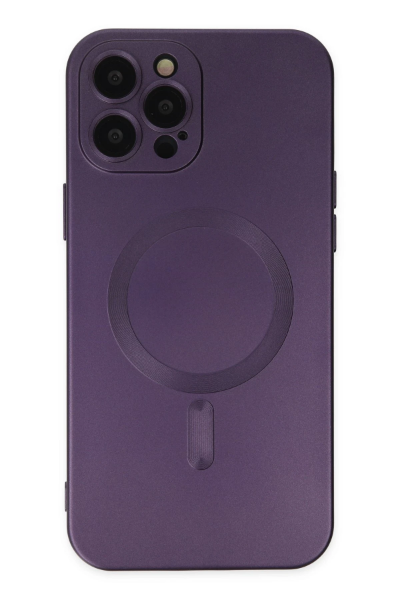 Newface iPhone 12 Pro Max Kılıf Moshi Lens Magneticsafe Silikon - Mor resmi