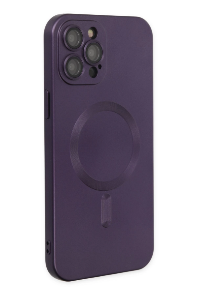Newface iPhone 12 Pro Max Kılıf Moshi Lens Magneticsafe Silikon - Mor resmi