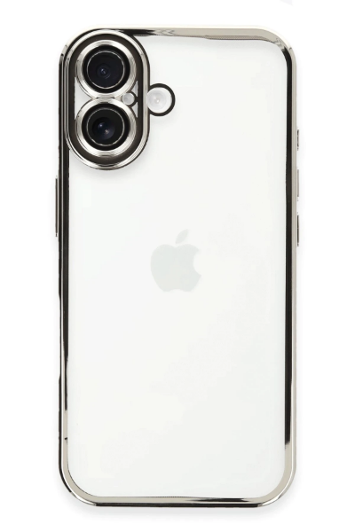 Newface iPhone 16 Plus Kılıf Razer Lensli Silikon - Gümüş resmi