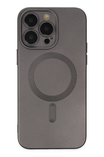 Newface iPhone 13 Pro Max Kılıf Moshi Lens Magneticsafe Silikon - Füme resmi