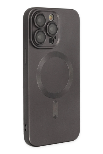 Newface iPhone 13 Pro Max Kılıf Moshi Lens Magneticsafe Silikon - Füme resmi
