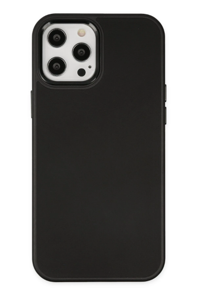 Newface iPhone 12 Pro Max Kılıf Asya Deri Silikon - Siyah resmi