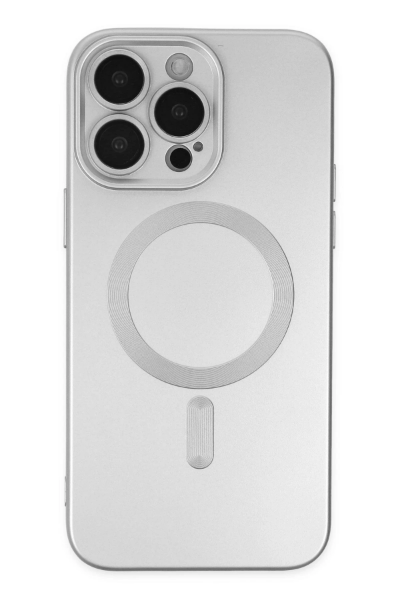 Newface iPhone 13 Pro Max Kılıf Moshi Lens Magneticsafe Silikon - Gümüş resmi