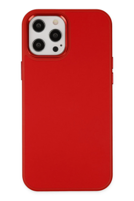 Newface iPhone 12 Pro Max Kılıf Asya Deri Silikon - Kırmızı resmi