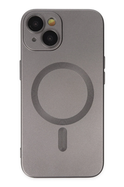 Newface iPhone 14 Plus Kılıf Moshi Lens Magneticsafe Silikon - Füme resmi