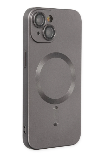 Newface iPhone 14 Plus Kılıf Moshi Lens Magneticsafe Silikon - Füme resmi