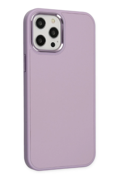 Newface iPhone 12 Pro Max Kılıf Asya Deri Silikon - Lila resmi