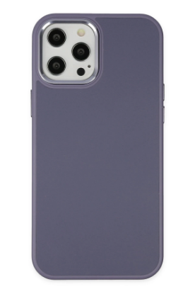 Newface iPhone 12 Pro Max Kılıf Asya Deri Silikon - Mor resmi