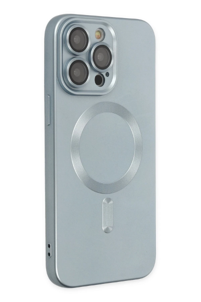 Newface iPhone 14 Pro Kılıf Moshi Lens Magneticsafe Silikon - Sierra Blue resmi