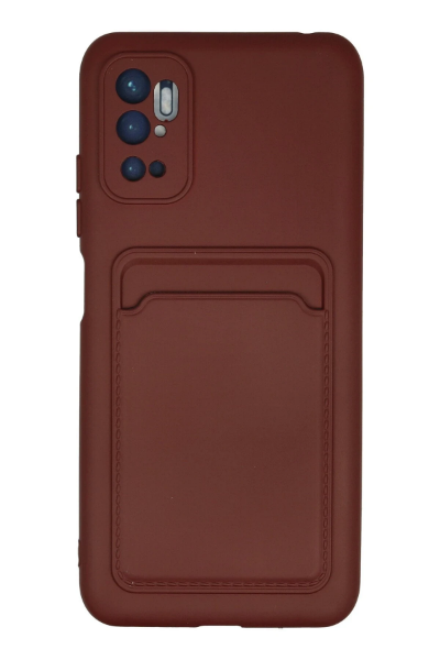 Newface Xiaomi Redmi Note 11 SE Kılıf Kelvin Kartvizitli Silikon - Bordo resmi