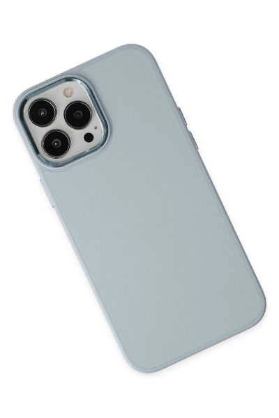Newface iPhone 13 Pro Kılıf Asya Deri Silikon - Sierra Blue resmi
