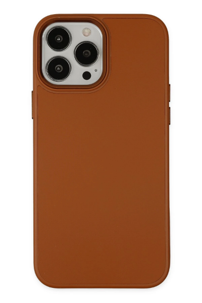 Newface iPhone 13 Pro Kılıf Asya Deri Silikon - Kahverengi resmi