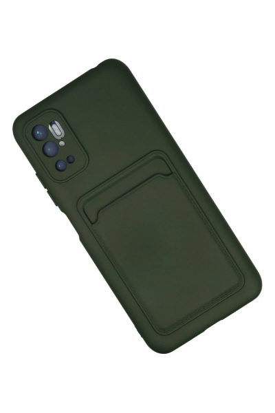 Newface Xiaomi Redmi Note 11 SE Kılıf Kelvin Kartvizitli Silikon - Koyu Yeşil resmi