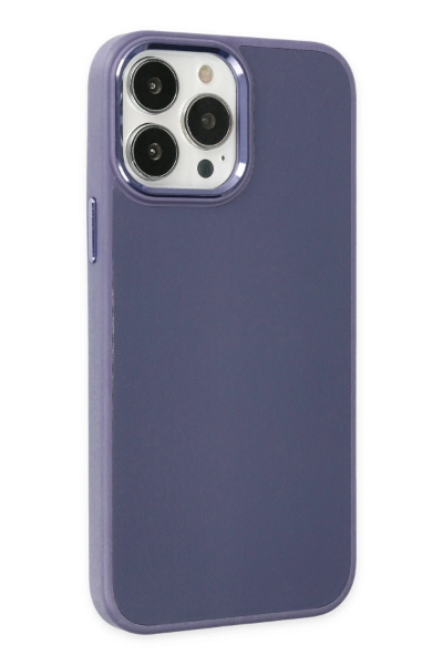Newface iPhone 13 Pro Kılıf Asya Deri Silikon - Mor resmi