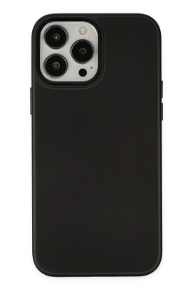 Newface iPhone 13 Pro Max Kılıf Asya Deri Silikon - Siyah resmi