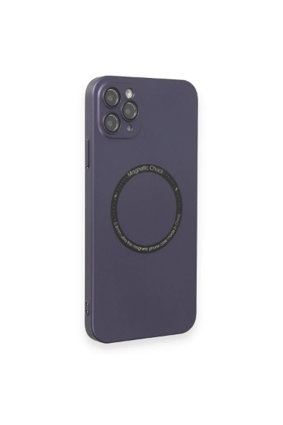 Newface iPhone 11 Pro Max Kılıf Jack Magneticsafe Lens Silikon - Mor resmi