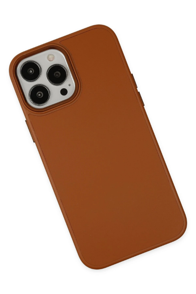 Newface iPhone 13 Pro Max Kılıf Asya Deri Silikon - Kahverengi resmi