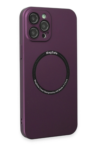 Newface iPhone 12 Pro Max Kılıf Jack Magneticsafe Lens Silikon - Mürdüm resmi