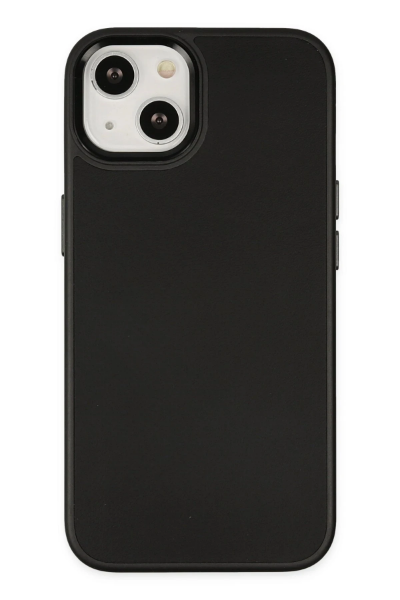 Newface iPhone 14 Plus Kılıf Asya Deri Silikon - Siyah resmi