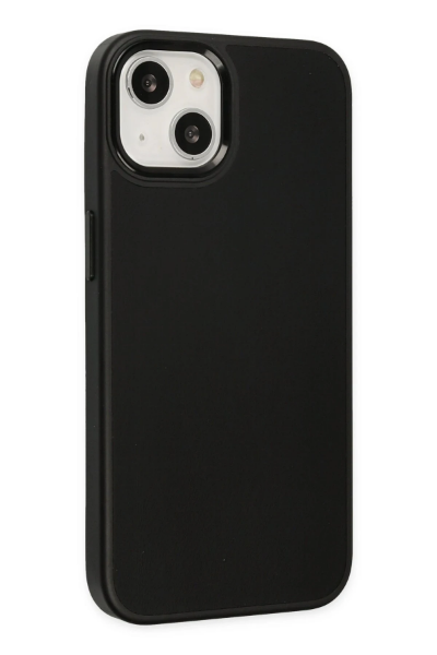 Newface iPhone 14 Plus Kılıf Asya Deri Silikon - Siyah resmi