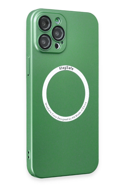 Newface iPhone 12 Pro Max Kılıf Jack Magneticsafe Lens Silikon - Yeşil resmi