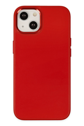 Newface iPhone 14 Plus Kılıf Asya Deri Silikon - Kırmızı resmi