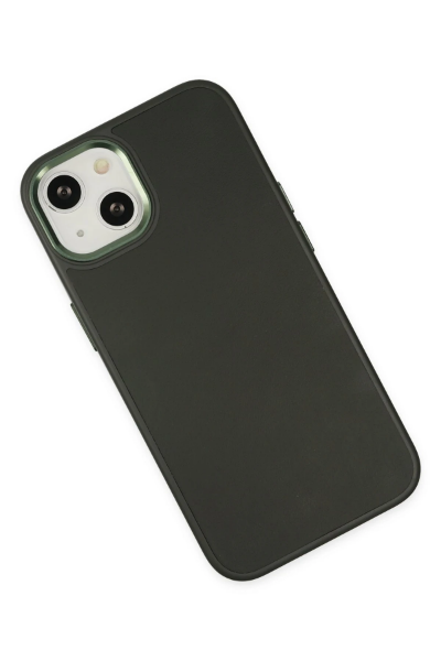 Newface iPhone 14 Plus Kılıf Asya Deri Silikon - Koyu Yeşil resmi