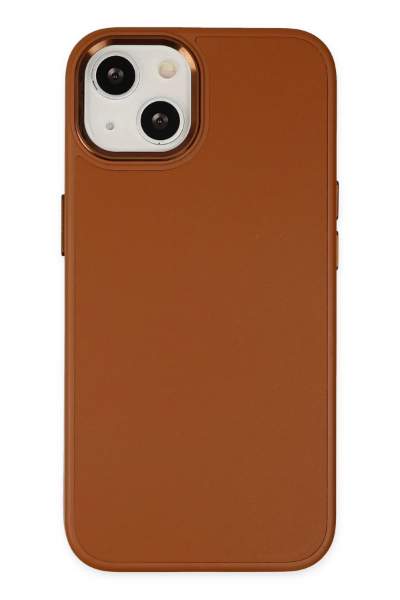 Newface iPhone 14 Plus Kılıf Asya Deri Silikon - Kahverengi resmi