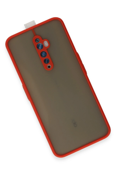 Newface Oppo Reno 2Z Kılıf Montreal Silikon Kapak - Kırmızı resmi